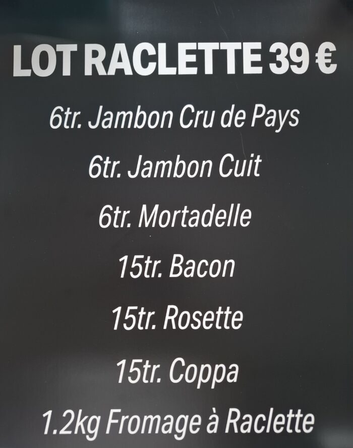 Lot raclette (pour 6 personnes)