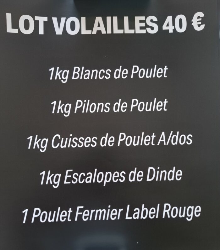 Lot volaille à 40 €